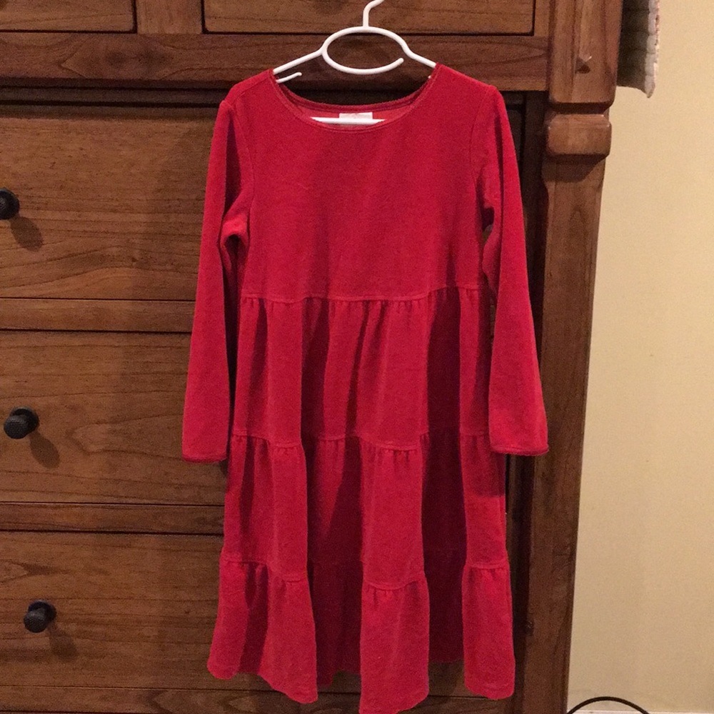 Hanna Anderson red velvet party dress very soft